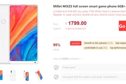 Xiaomi Mi MIX 2S price drops to 1799 yuan ($259)