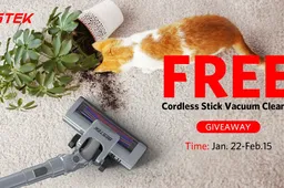 Win 1 of 30 Free BESTEK Cordless Stick Vacuum Cleaner