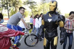 Homemade Chinese Iron Man takes to the streets in Changchun