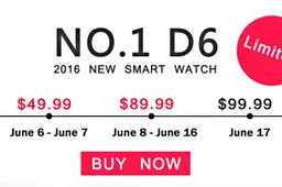 No.1 D6 smartwatch will be on sale on 6th and 7th of June