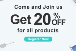 Get a %20 Off Discount on all dodocool products by Registering on the Site