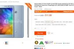 Xiaomi Mi Note 2 already on preorder at Geekbuying