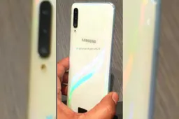 Samsung Galaxy A50 pops-out in Prism white color