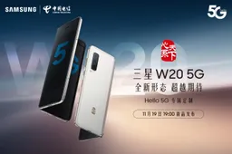 Samsung Galaxy W20 5G White color exposed in a video