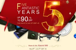 Win Xiaomi Mi6 in a Geekbuying's 5-year celebration giveaway