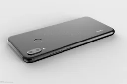 Huawei P20 Lite Blue variant shows its front and rear to a camera