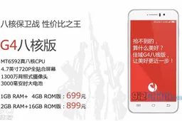 JiaYu announce octacore JiaYu G4 specs and pricing
