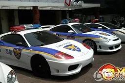 Korean Police are packing a Ferrari a Porsche and a Lambo!