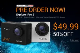 Pre-order the MGCOOL Explorer Pro 2 4K Action Camera for $49.99 - 50% Off over at Coolicool