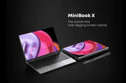 Chuwi's new pocket YOGA laptop MiniBook X with hole-punch display