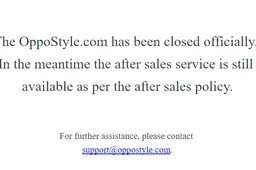 Oppo Closes Oppostyle Online Store