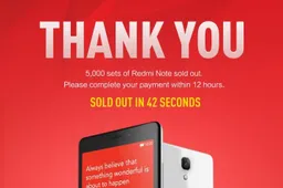 Xiaomi at it again: Singapore, Redmi Note, 5000 units, 42 seconds