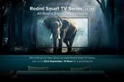 Redmi to Launch 32-Inch, 43-Inch Smart TV at September 22 Event