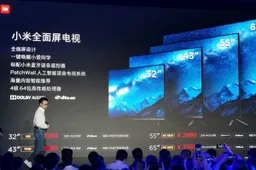 Xiaomi Full-Screen TV Released, Starting at 1099 yuan ($163)
