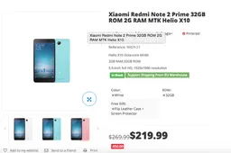 32GB Xiaomi Redmi Note 2 Prime on sale for $219.99