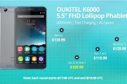 Oukitel K6000 presale means the sooner you book your phone, the cheaper it is
