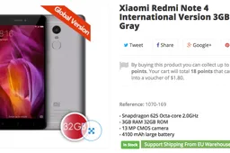 International Version of the Xiaomi Note 4 $189.99