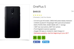 OnePlus 5 Listed On Oppo Mart Shipping From June
