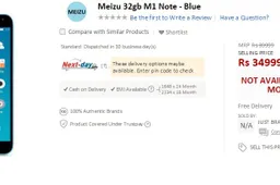 Meizu m1 note 32GB listed on on India's Snapdeal with a hefty price tag