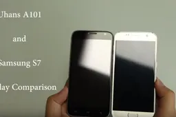 Uhans A101 vs. Samsung Galaxy S7 display comparison video