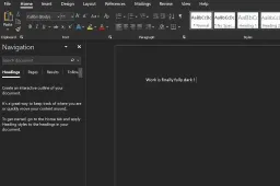 Microsoft Office Word desktop will soon support 100% dark mode