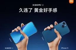 Xiaomi 12 Vs iPhone 13 - Xiaomi compares screen size and width
