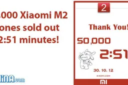 50,000 Xiaomi M2 sold out in under 3 minutes!