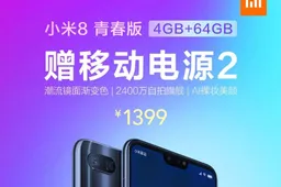 Xiaomi Mi 8 Lite offered with a free powerbank on Xiaomi Mi Mall for 1399 Yuan ($203)