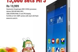 15,000 Xiaomi Mi 3 units up for sale in India today; More than 100,000 registrations done