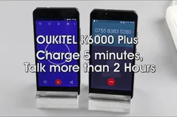 Video : Oukitel K6000 Plus gets 2h of talk time with just 5 mins of charging
