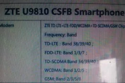 Leaked ZTE U9810 specs show 4GB RAM and 5 band support including LTE!