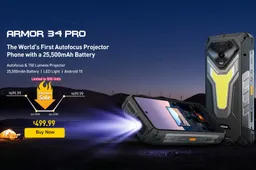 25,500mAh Projector Phone Ulefone Armor 34 Pro Kicks Off Early Bird Sale Now!