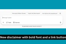 Microsoft Copilot will remove the "AI content may be inaccurate" warning by default