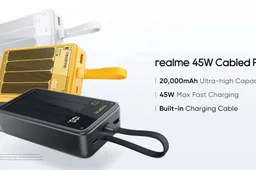 realme TechLife 45W 20000mAh power bank with built-in Type-C cable goes official