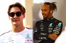Russell staat bij Hamilton voor de deur in 'romantische' tweet Mercedes