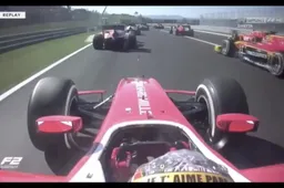 Charles Leclerc passeert 8 man tijdens start op Hungaroring!