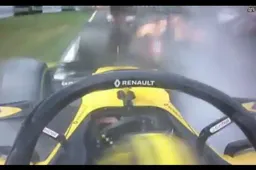 ONBOARD: Hulkenberg ramt Alonso bij de start Belgische GP