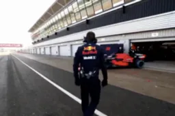 Red Bull's RB15 sets off for first lap around Silverstone