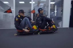 Video: Verstappen en Ricciardo houden een kartrace door de Red Bull fabriek!
