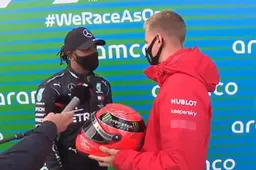 Schumacher family gifts Hamilton one of Michael's helmets after 91st win!