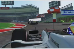 Gekkenhuis: Formule 1 op Mario Kart circuit!