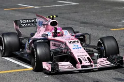 De auto van Force India lijkt wederom roze te zijn