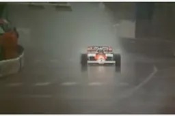 Prachtbeelden van regenrace Monaco GP 1984