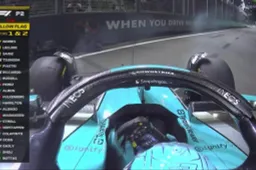 Video: Russell crasht zijn Mercedes in de muur tijdens VT2 Singapore