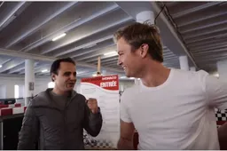 Rosberg en Massa strijden met elkaar op kartbaan!