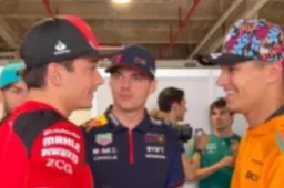Verstappen en Norris lachen Leclerc uit om keuze voor broek in Miami