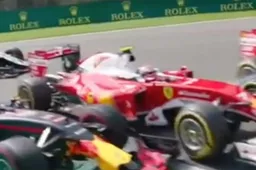 Video: Verstappen vs Ferrari bocht 1 op Spa