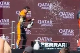 Oops! Max Verstappen's trophy is broken on the podium; Norris the culprit