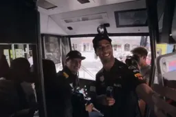 WATCH: Ricciardo & Verstappen drive a tram in Graz