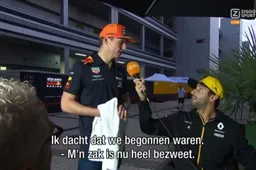 Max Verstappen breekt in bij interview Ricciardo en bespreekt balzak